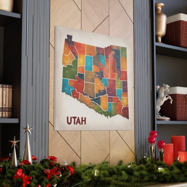 Utah Canvas Gallery Wraps &#8211; Utah Living Room Office Bedroom Wall Decor Home Canvas Art &#8211; Housewarming Gifts &#8211; UT New Home Gifts