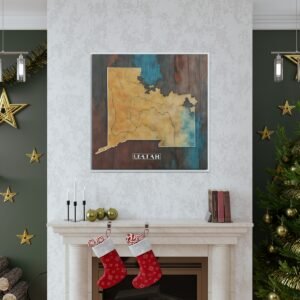 Utah Canvas Gallery Wraps &#8211; Utah Living Room Bedroom Office Wall Decor Home Canvas Art &#8211; Housewarming Gifts &#8211; UT New Home Gifts