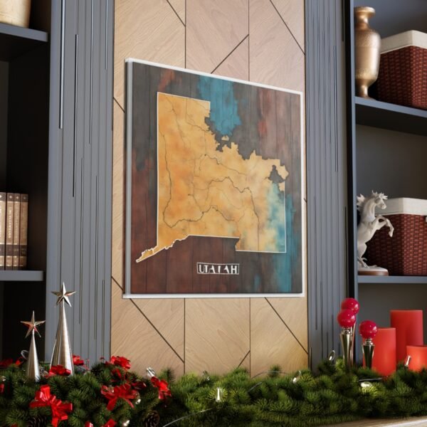 Utah Canvas Gallery Wraps &#8211; Utah Living Room Bedroom Office Wall Decor Home Canvas Art &#8211; Housewarming Gifts &#8211; UT New Home Gifts