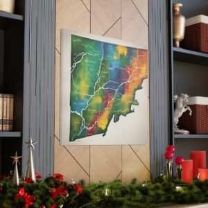 Vermont Canvas Gallery Wraps &#8211; Vermont Living Room Office Bedroom Wall Decor Home Canvas Art &#8211; Housewarming Gifts &#8211; VT New Home Gifts