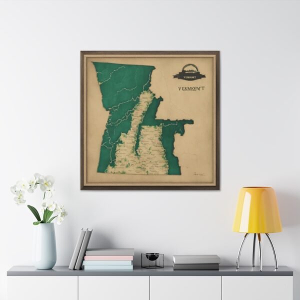 Vermont Canvas Gallery Wraps &#8211; Vermont Living Room Wall Decor Bedroom Office Home Canvas Art &#8211; Housewarming Gifts &#8211; VT New Home Gifts