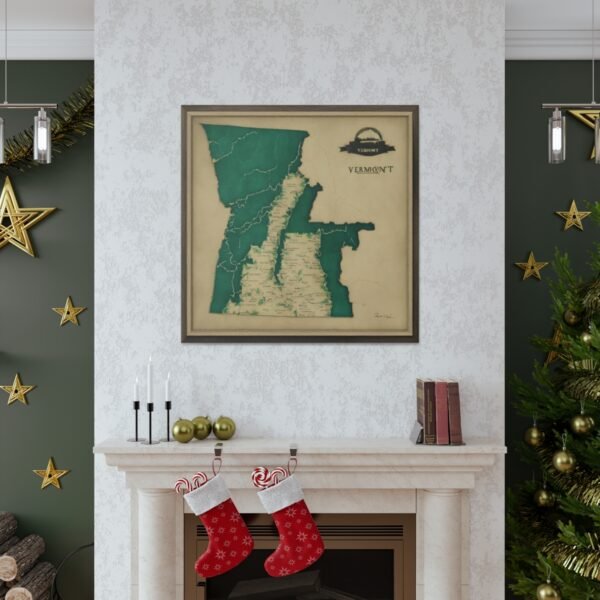 Vermont Canvas Gallery Wraps &#8211; Vermont Living Room Wall Decor Bedroom Office Home Canvas Art &#8211; Housewarming Gifts &#8211; VT New Home Gifts