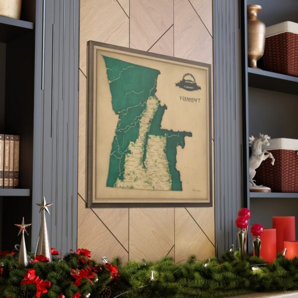 Vermont Canvas Gallery Wraps &#8211; Vermont Living Room Wall Decor Bedroom Office Home Canvas Art &#8211; Housewarming Gifts &#8211; VT New Home Gifts