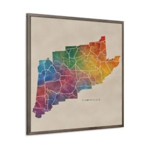 Tennessee Canvas Gallery Wraps &#8211; Tennessee Living Room Wall Decor Office Bedroom Home Canvas Art &#8211; Housewarming Gifts &#8211; TN New Home Gifts