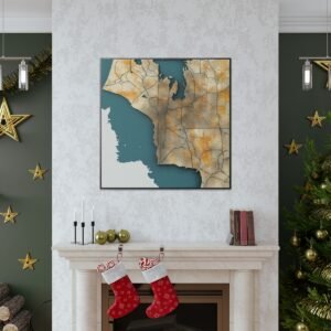Washington Canvas Gallery Wraps &#8211; Washington Living Room Bedroom Office Wall Decor Home Canvas Art &#8211; Housewarming Gifts &#8211; WA New Home Gifts