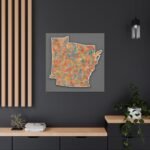 Arkansas Canvas Gallery Wraps &#8211; Arkansas Bedroom Home Office Living Room Wall Decor Canvas Art &#8211; Housewarming Gifts &#8211; AR New Home Gifts