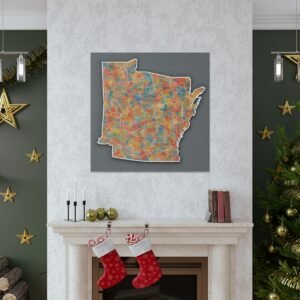 Arkansas Canvas Gallery Wraps &#8211; Arkansas Office Home Bedroom Living Room Wall Decor Canvas Art &#8211; Housewarming Gifts &#8211; AR New Home Gifts